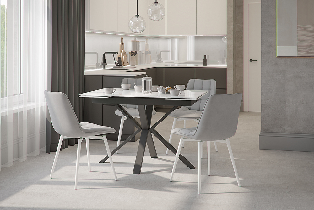 Стол BONGO 120 MARBLE CER BK