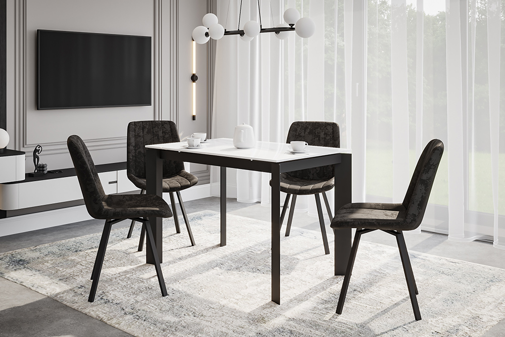 Стол SKY 110 MARBLE CER BK
