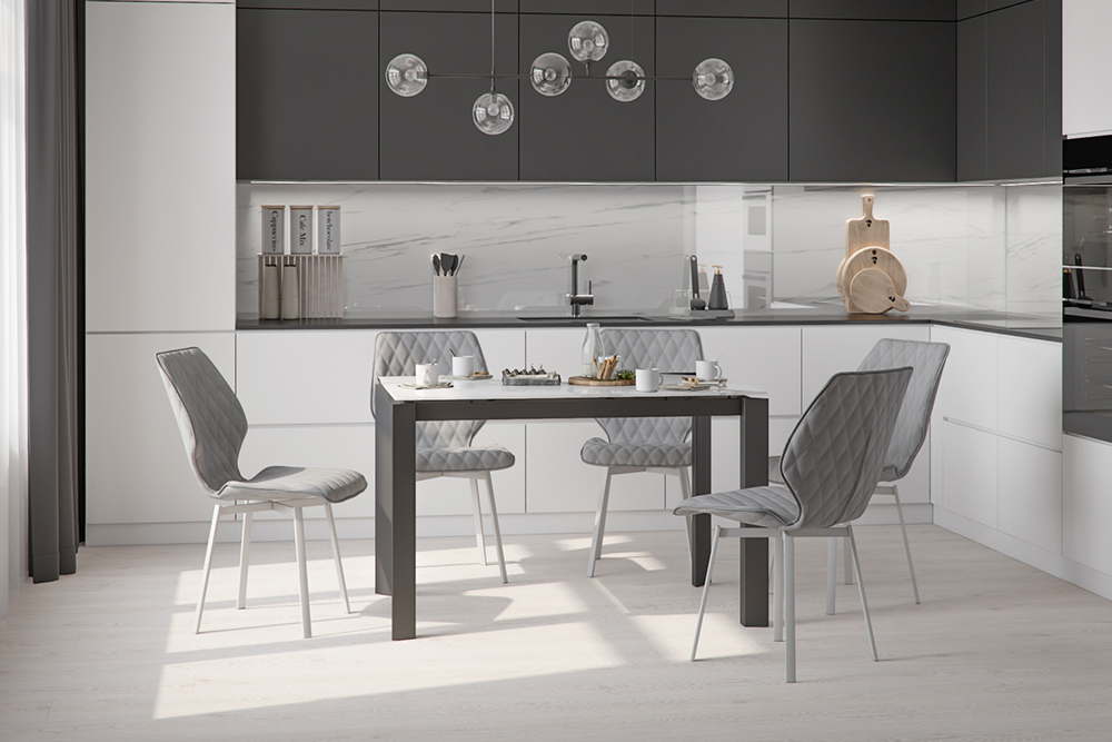 Стол SKY 120 MARBLE CER BK