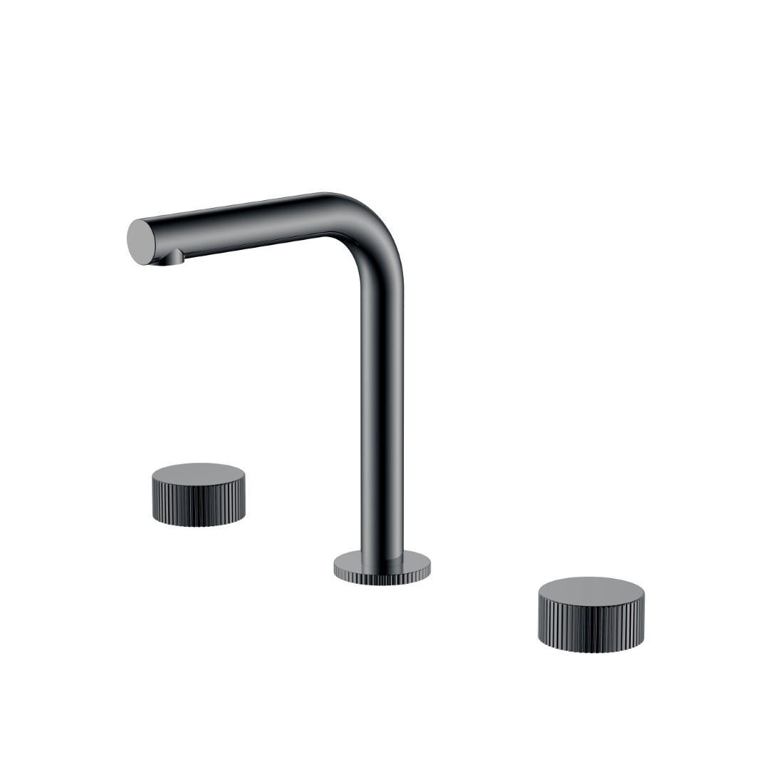 Смеситель на столешницу STICK LINEA на 3 отв. Shine Gun Metal