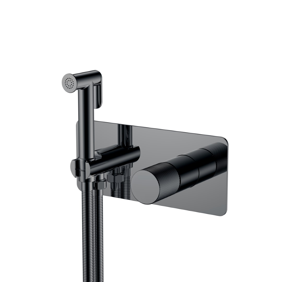 Смеситель гигиенический STICK Shine Gun Metal SPIRALE