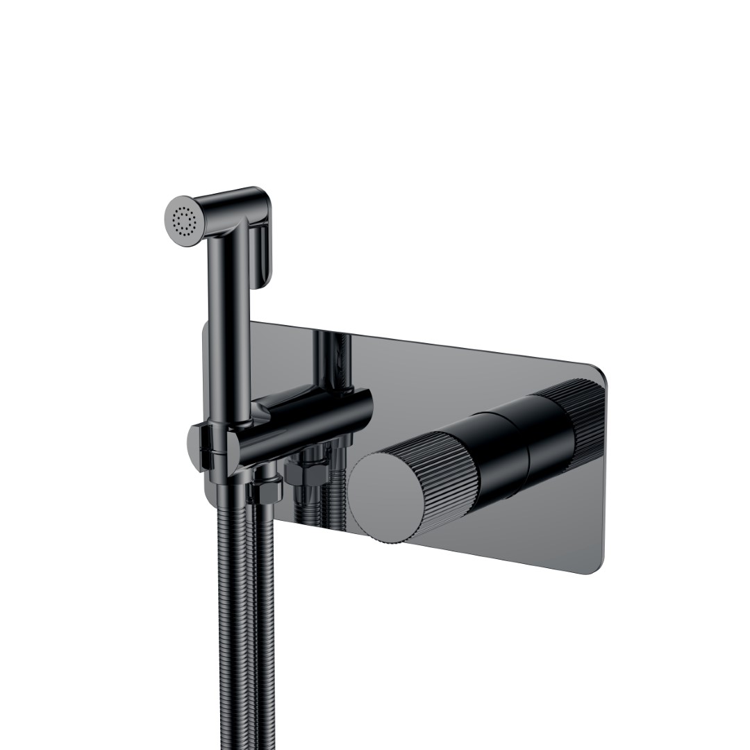 Смеситель гигиенический STICK Shine Gun Metal LINEA