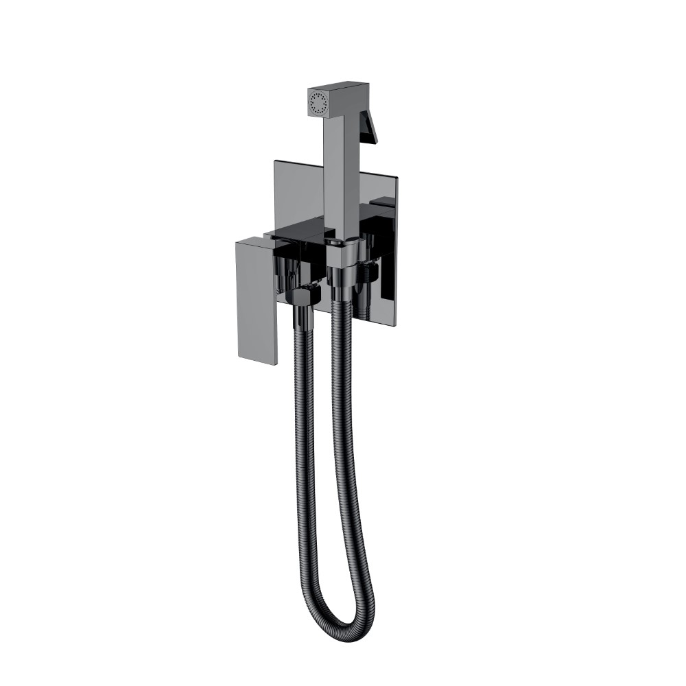 Смеситель гигиенический Qubic Shine Gun Metal